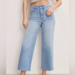 NWT Good American Good Waist Palazzo Crop Compression Jeans